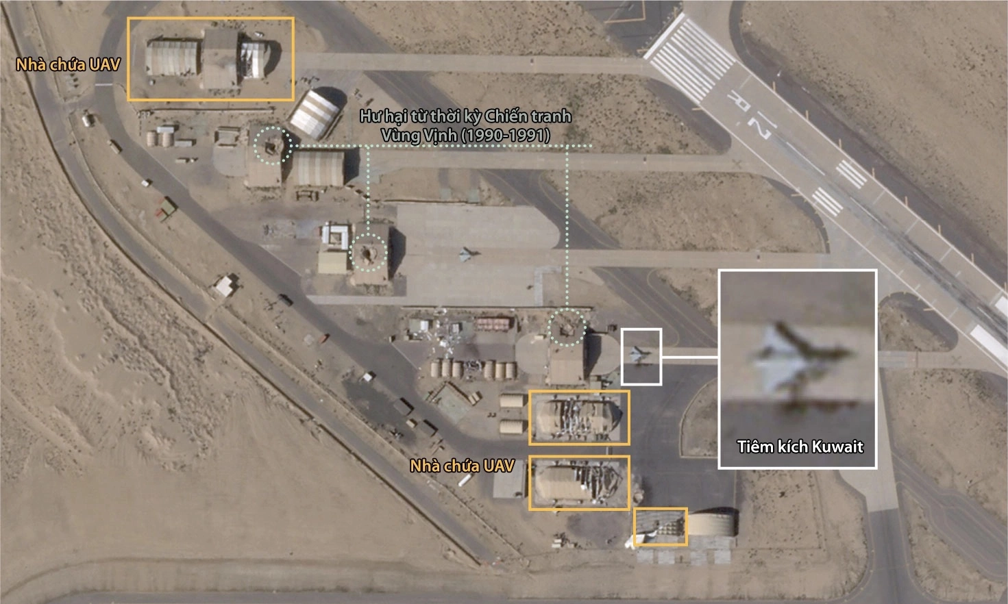 Ảnh vệ tinh cho thấy nhiều căn cứ Mỹ ở Trung Đông bị hư hại sau đòn tập kích của Iran