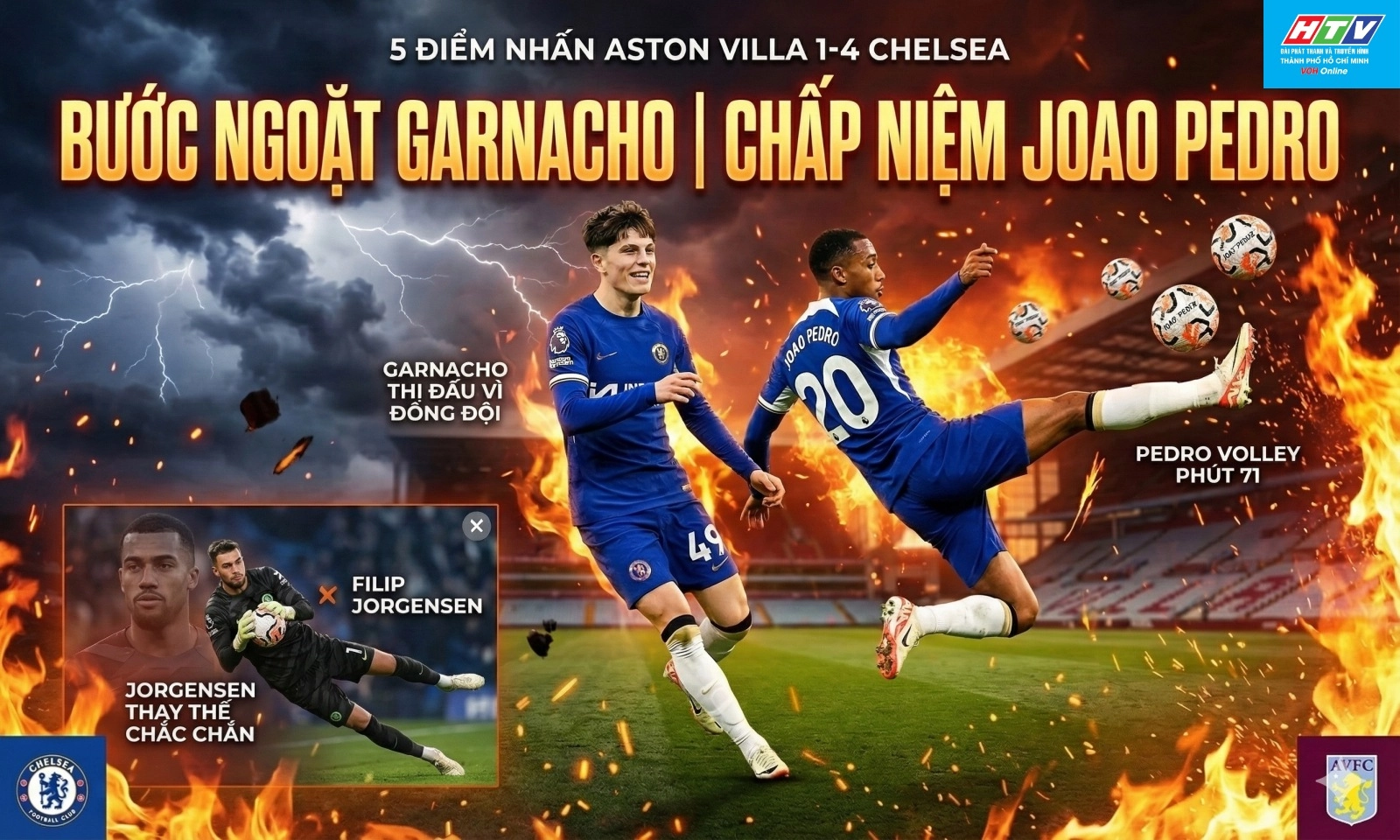 5 điểm nhấn Aston Villa 1-4 Chelsea: Bước ngoặt của Garnacho | Chấp niệm Joao Pedro