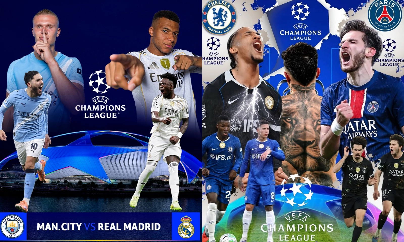 Lịch thi đấu Champions League vòng 1/8: Man City vs Real Madrid | Chelsea vs PSG