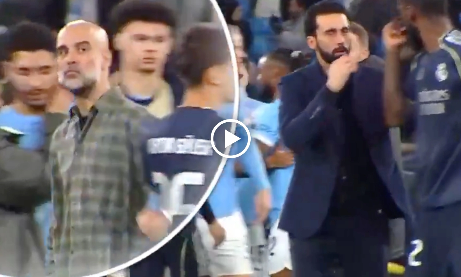 VIDEO: Pep trừng mắt hôn gió sao Real Madrid 