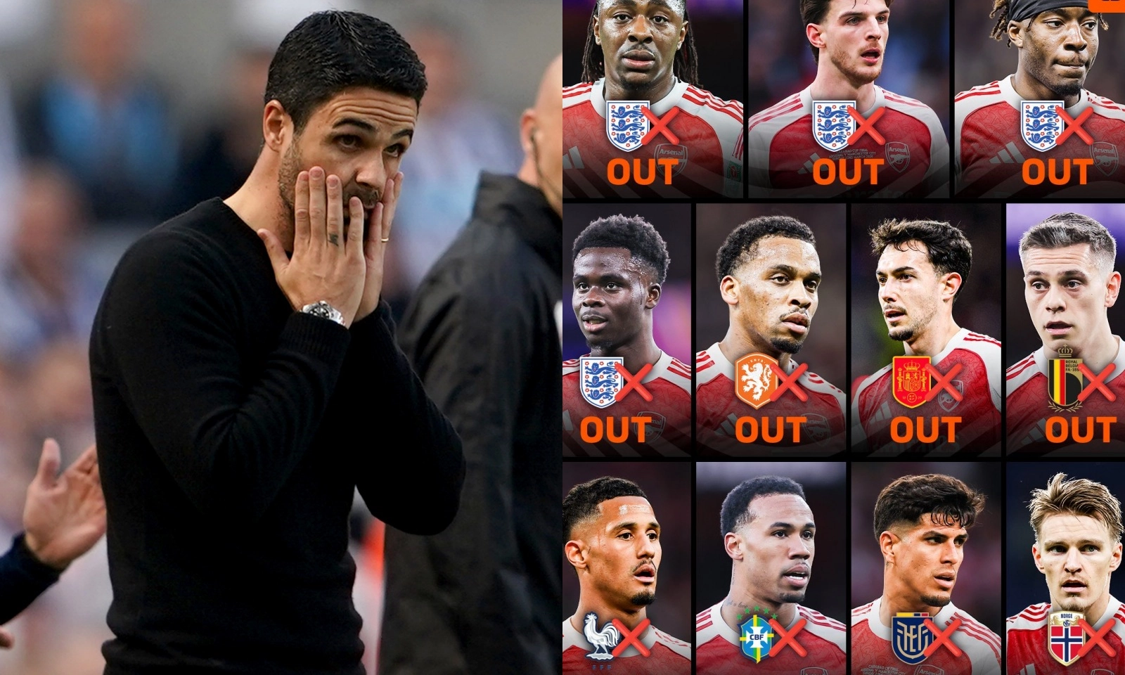 Ngôi sao Arsenal thứ 11 rút lui khỏi ĐTQG 