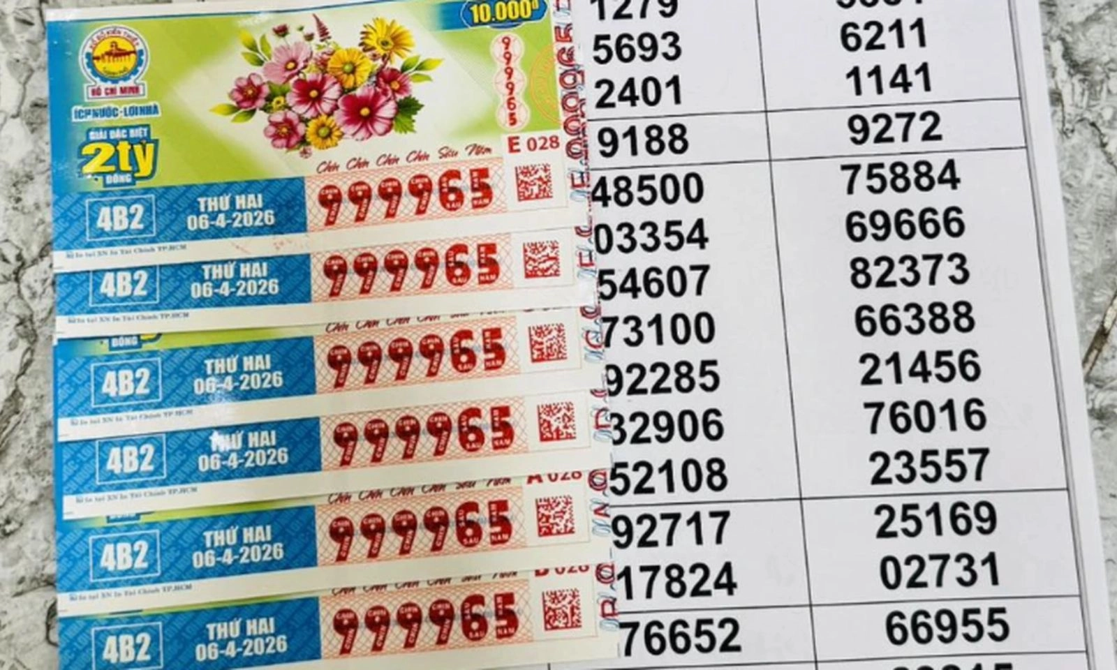 Người đàn ông ở TPHCM trúng 6 tờ vé tứ quý 9999