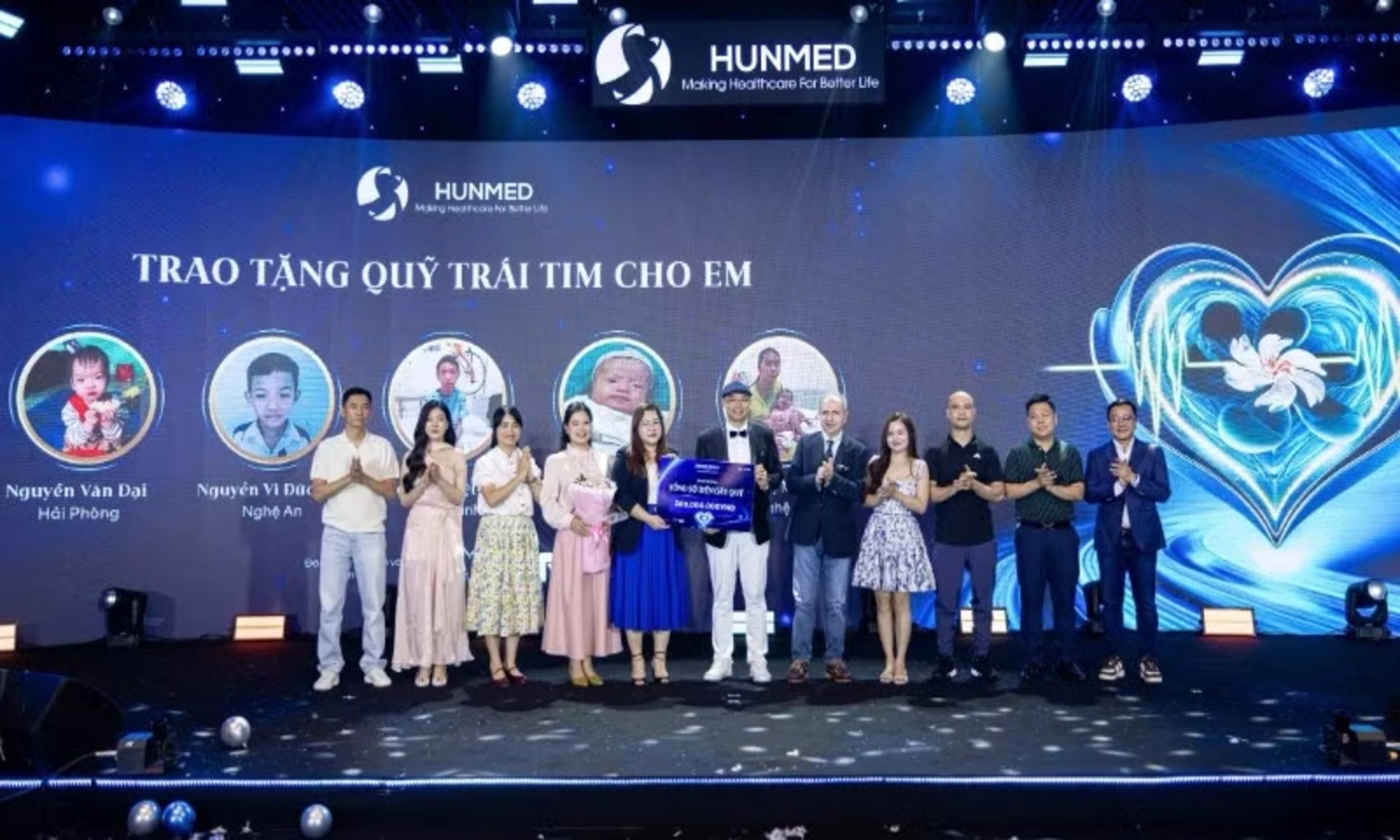 Hunmed tài trợ 300 triệu đồng phẫu thuật tim miễn phí cho 5 trẻ em khó khăn