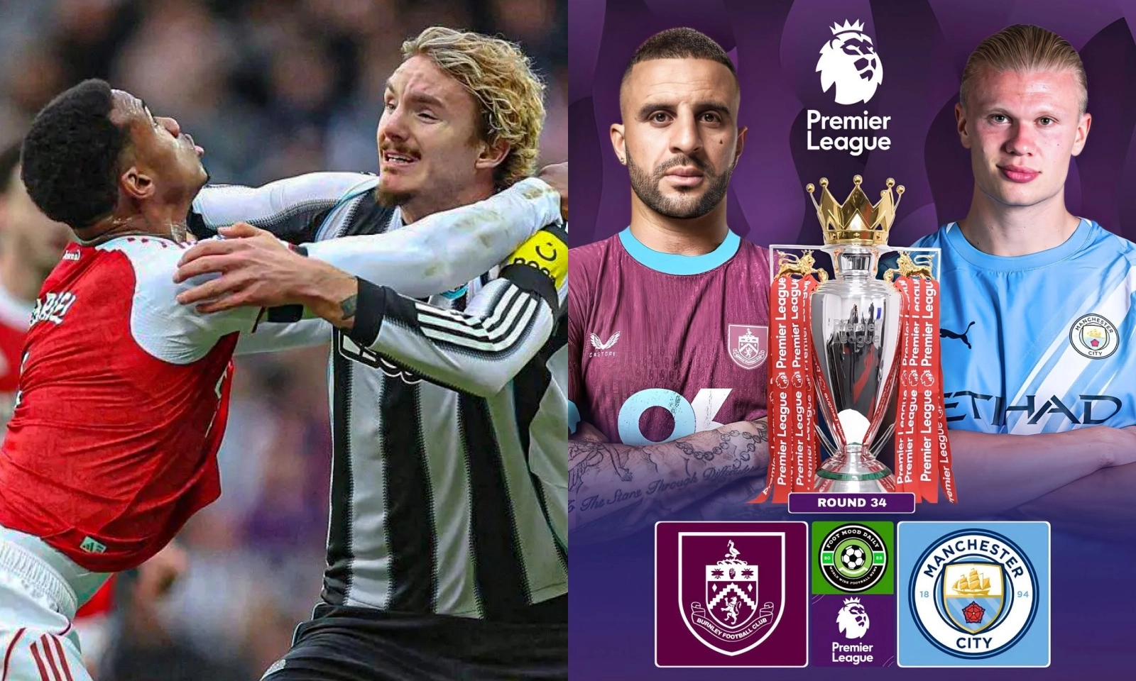 Lịch thi đấu Ngoại hạng Anh vòng 34: Arsenal vs Newcastle | Burnley vs Man City
