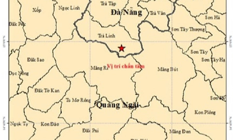 5 trận động đất liên tiếp ở Đà Nẵng và Quảng Ngãi chỉ trong 3 giờ