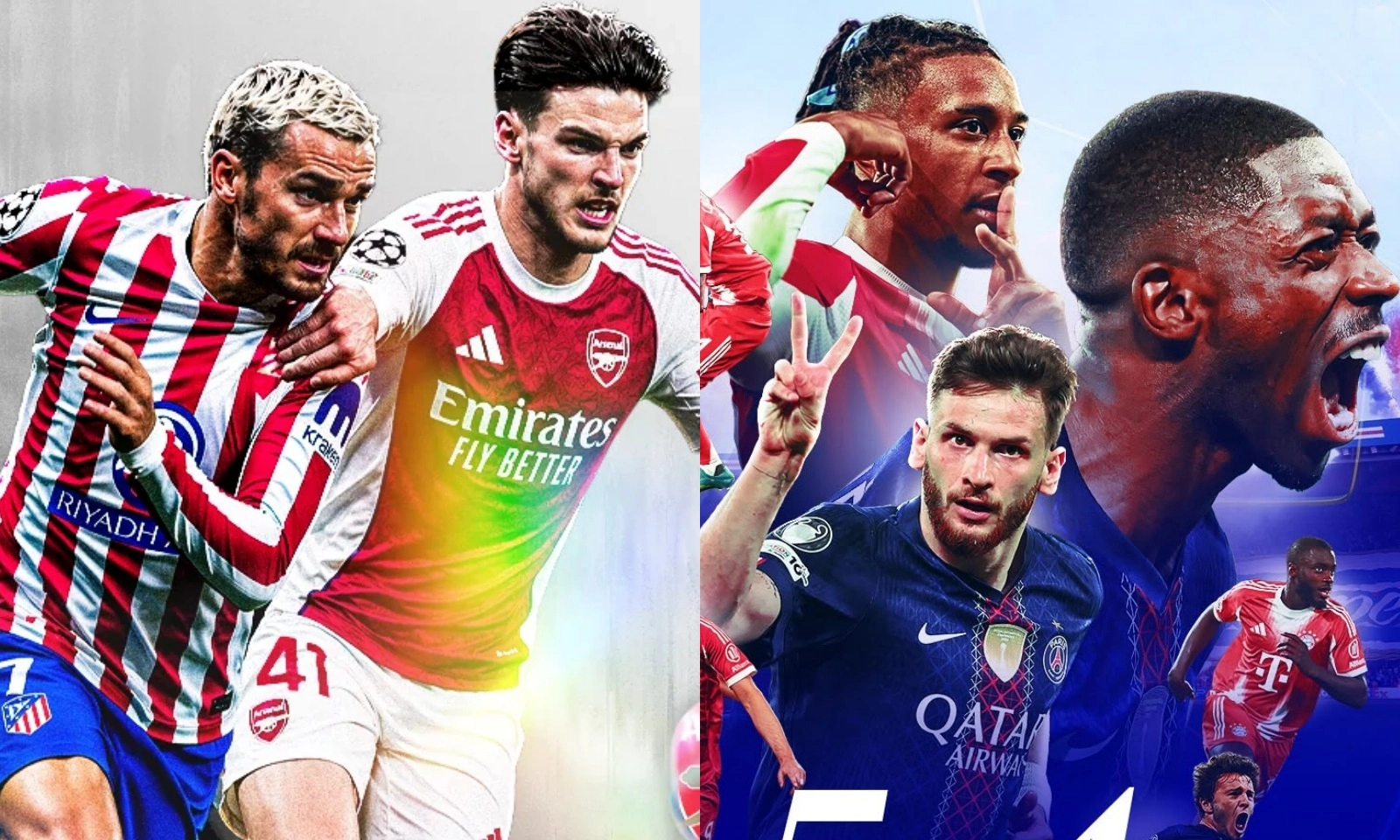 Lịch thi đấu Bán kết Champions League: Arsenal vs Atletico Madrid | Bayern Munich vs PSG