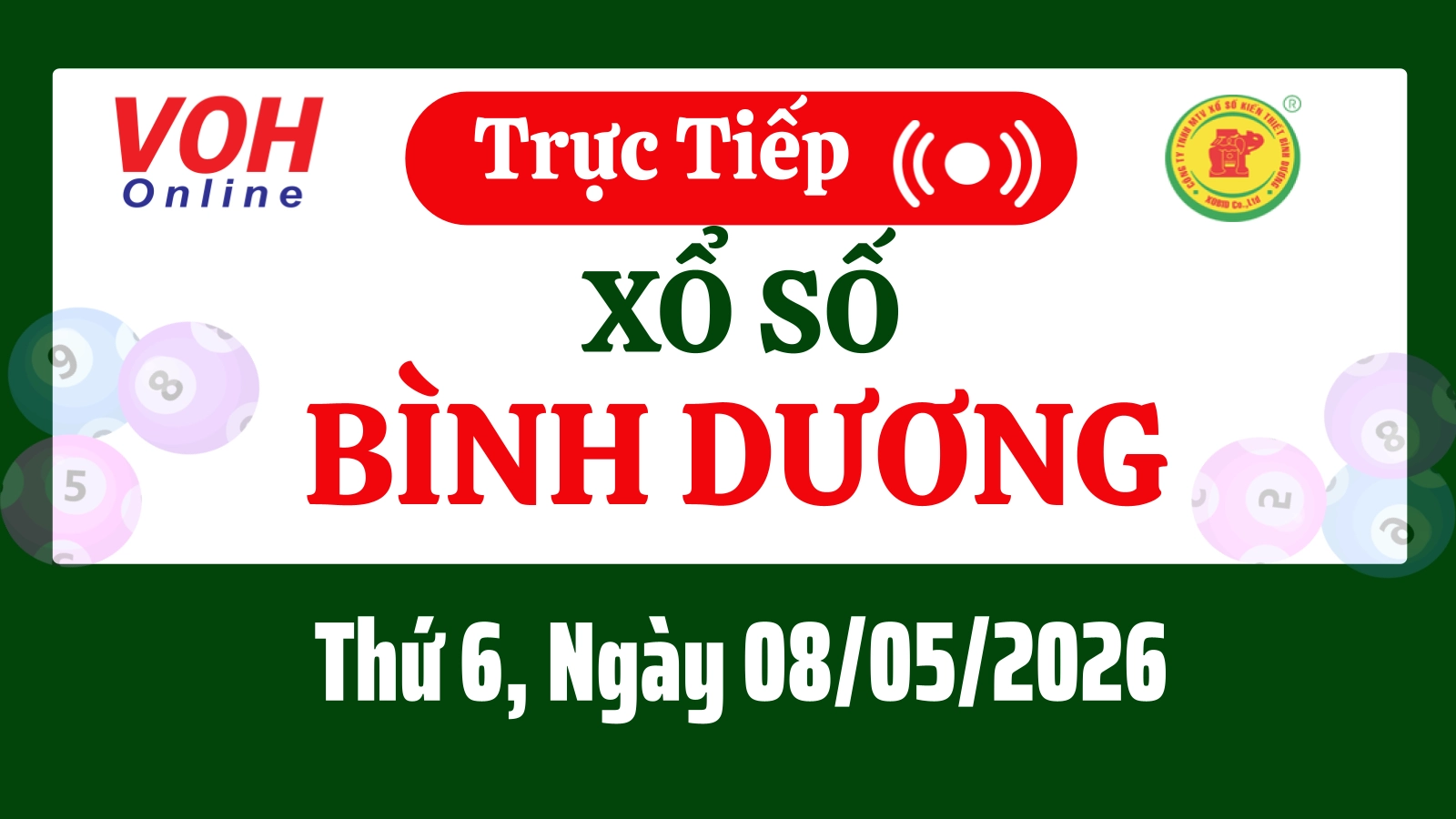 XSBD 8/5 - Kết quả xổ số Bình Dương hôm nay thứ 6 ngày 8/5/2026