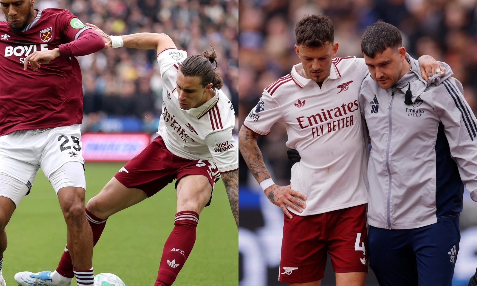 Arsenal phải đánh đổi 2 chấn thương lấy chiến thắng West Ham