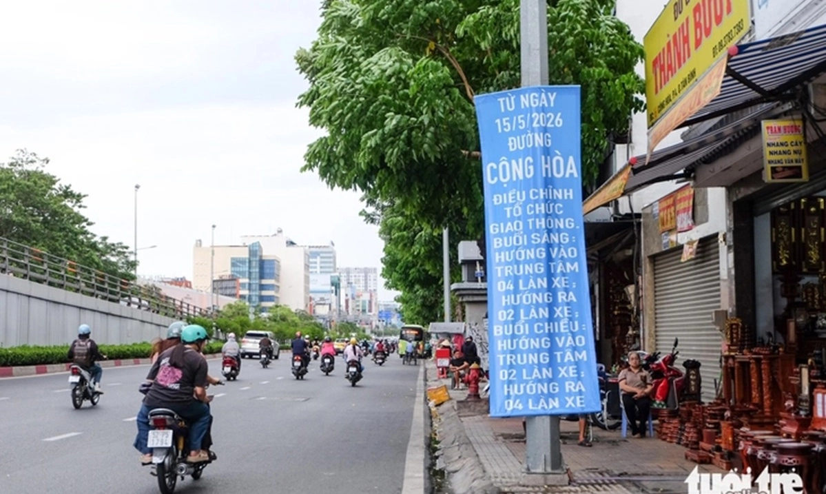 TPHCM: Từ 15/5, đường Cộng Hòa đảo chiều linh hoạt