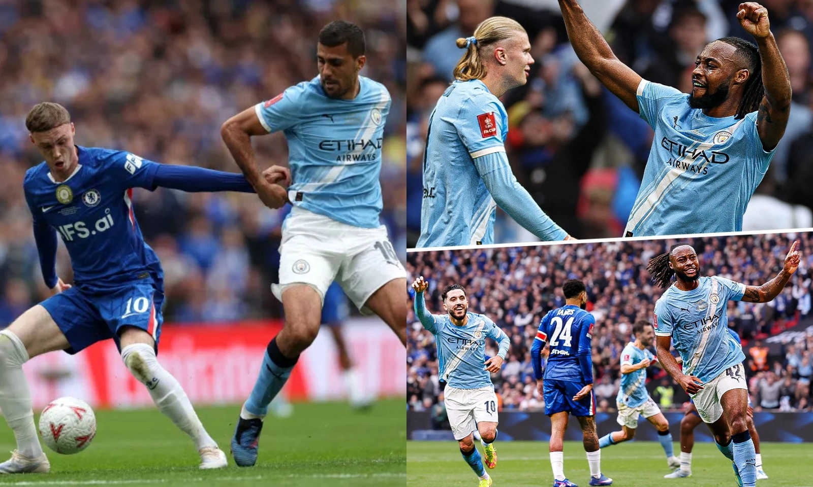 Haaland kiến tạo cho đồng đội đánh gót kết liễu Chelsea, Man City hoàn tất cú đúp vô địch