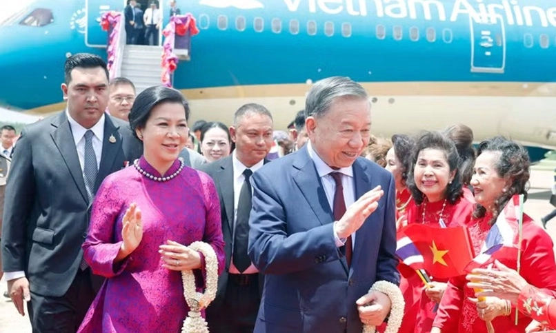 Chuyến thăm Thái Lan của Tổng Bí thư, Chủ tịch nước Tô Lâm chính thức bắt đầu
