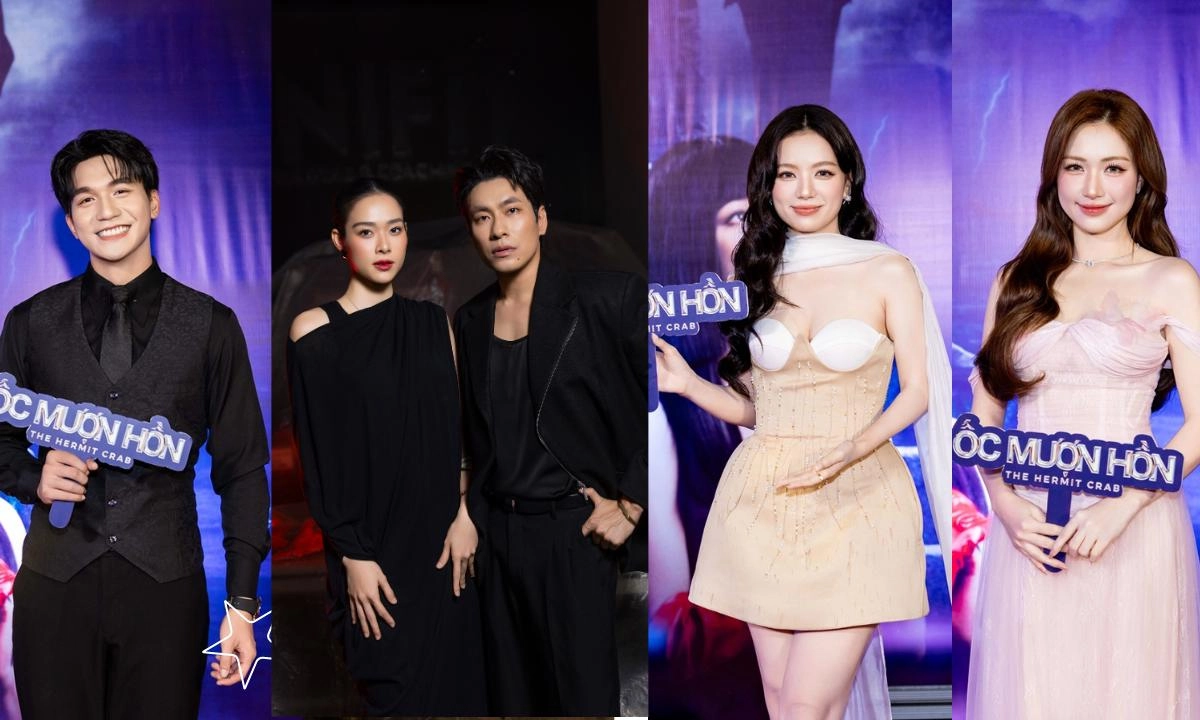 Diễn viên phim Phí Phông, Mưa đỏ và dàn sao mừng ê kíp phim Ốc mượn hồn tại premiere giữa trời mưa