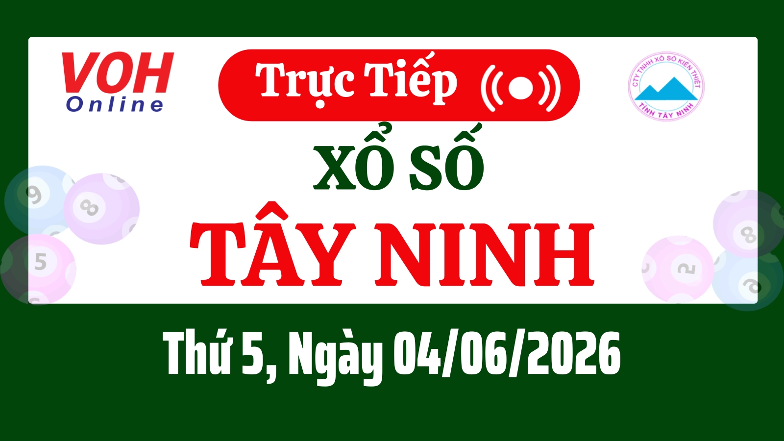 XSTN 4/6 - Kết quả xổ số Tây Ninh hôm nay thứ 5 ngày 4/6/2026