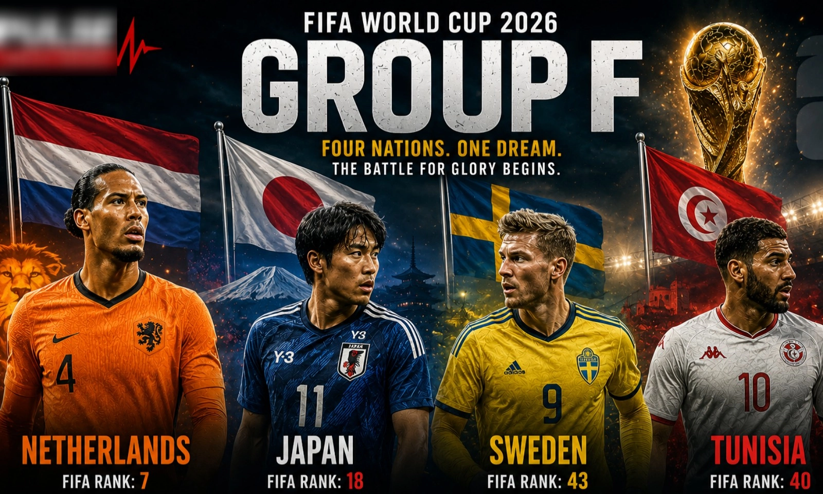 Dự đoán kết quả Bảng F World Cup 2026: Nhật Bản và Hà Lan tranh vị trí số 1 | Biến số Thuỵ Điển
