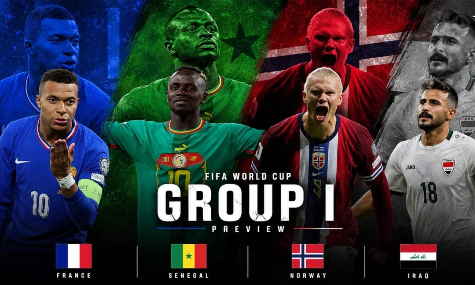 Dự đoán kết quả Bảng I World Cup 2026: Pháp số 1 | Haaland tử chiến Mane