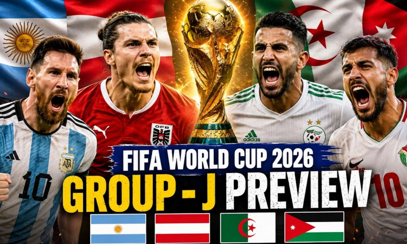 Dự đoán kết quả Bảng J World Cup 2026: Messi tranh ngôi đầu với Vua pressing