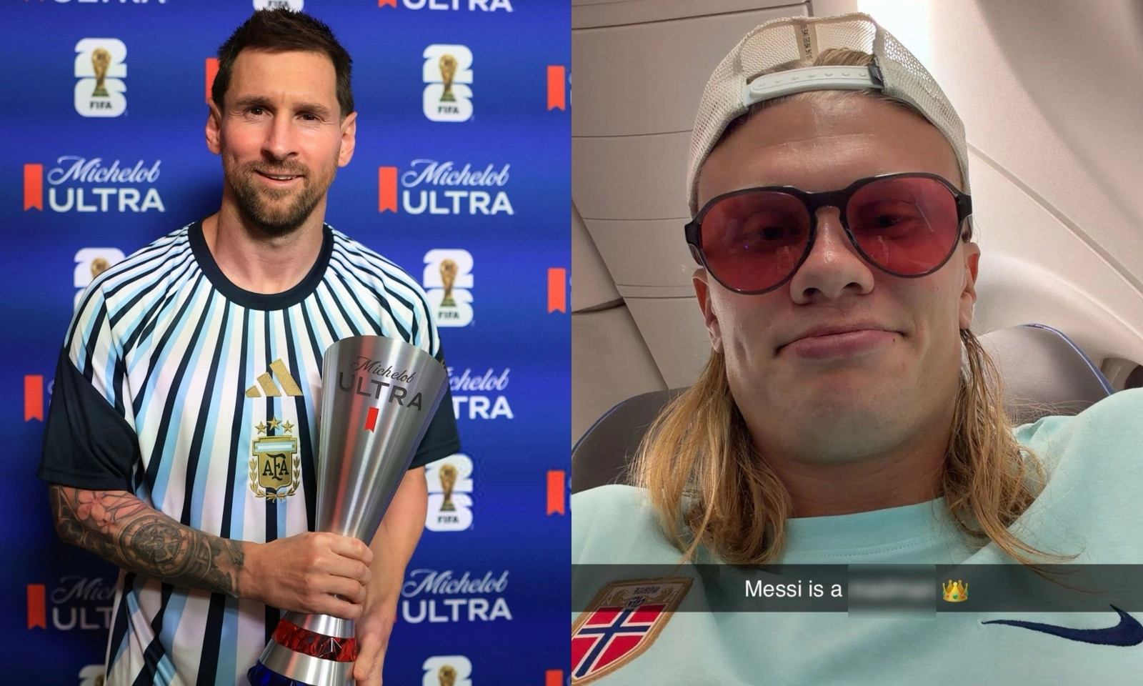 Phản ứng của Haaland khi Messi lập hat-trick