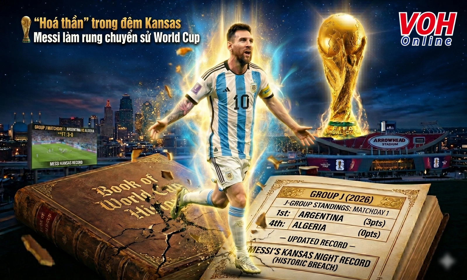 Hoá thần trong đêm Kansas, Messi làm rung chuyển sách sử World Cup