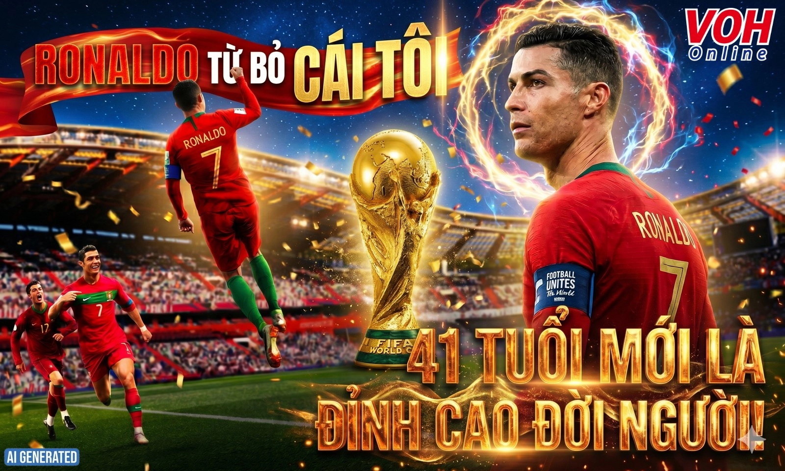 Ronaldo từ bỏ cái tôi - 41 tuổi mới là đỉnh cao đời người!