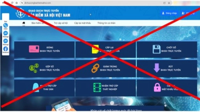 Cảnh báo trang web giả mạo Cổng dịch vụ công BHXH Việt Nam