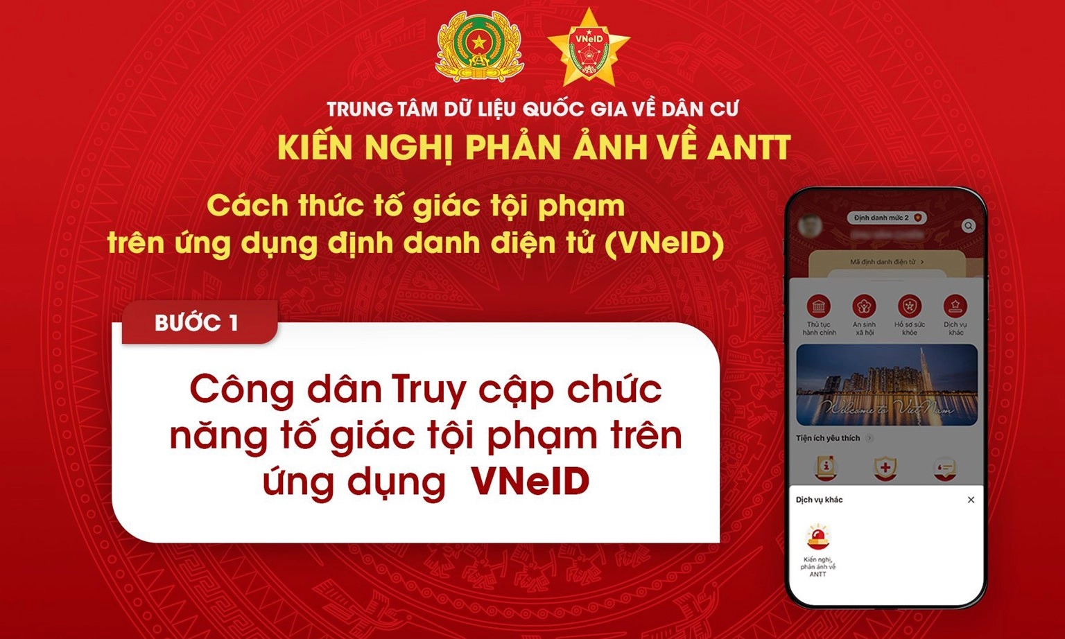 Bộ Công an kêu gọi người dân tố giác tội phạm qua ứng dụng VNeID
